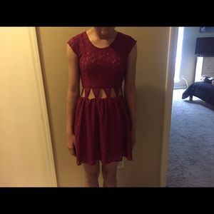 Wine color lace dress sz xs